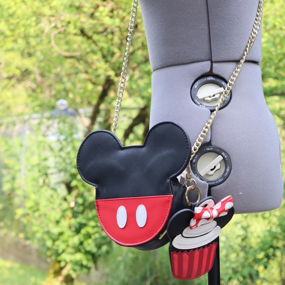 Loungefly Mickey Mouse Crossbody Purse With Matching Minnie Cupcake Coin Purse